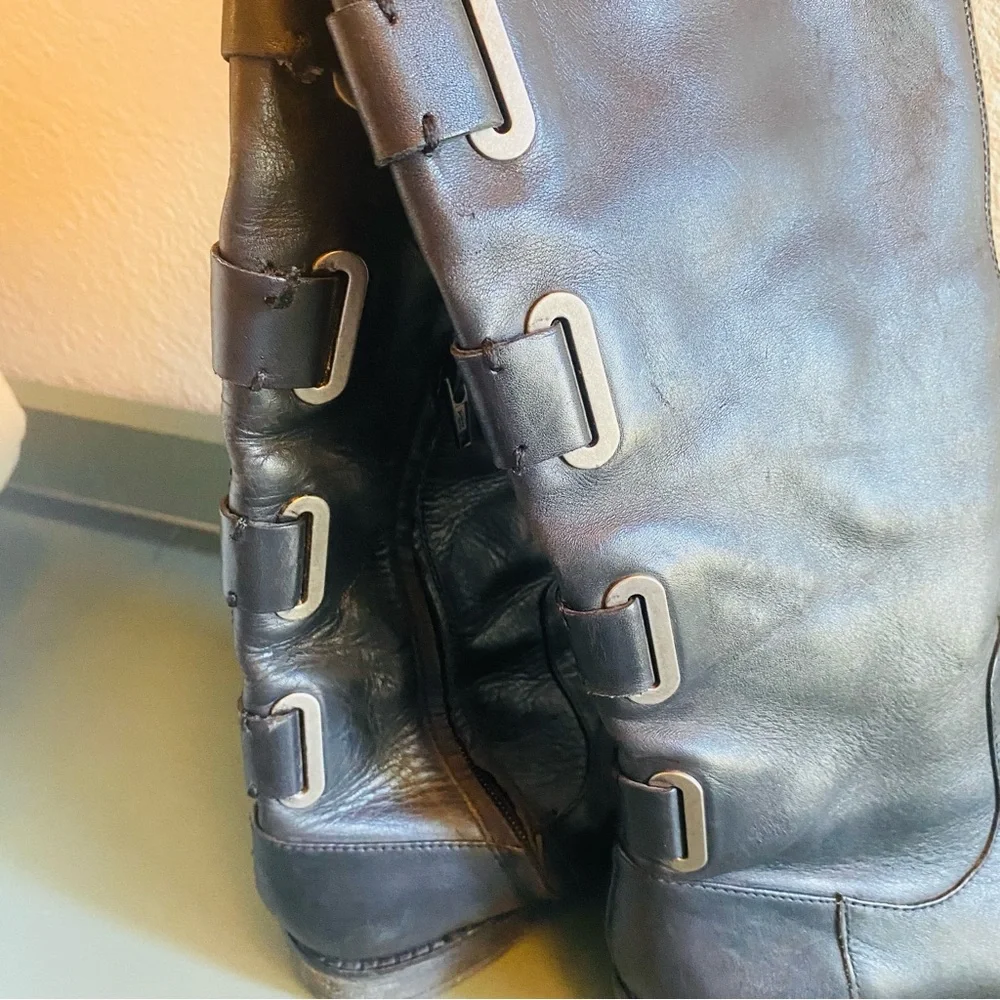 Arturo Chiang Buckle Riding Boots Size 6